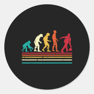 Bowler Evolution Retro Bowling Team Männer Frauen  Runder Aufkleber