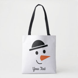 Bowler-getippte Snowman Face Design Tote Bag Tasche