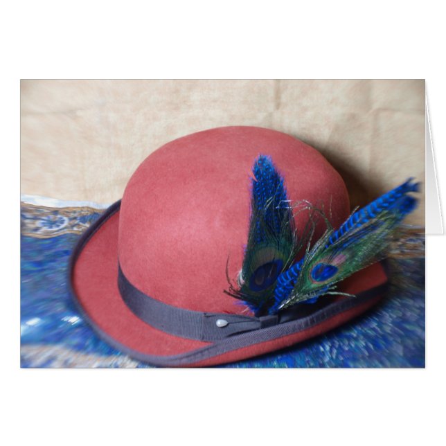 Bowler Hat mit Peacock Feather (Vorderseite (Horizontal))