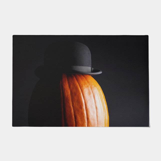 Bowler Hat Pumpkin Fußmatte (Vorderseite)