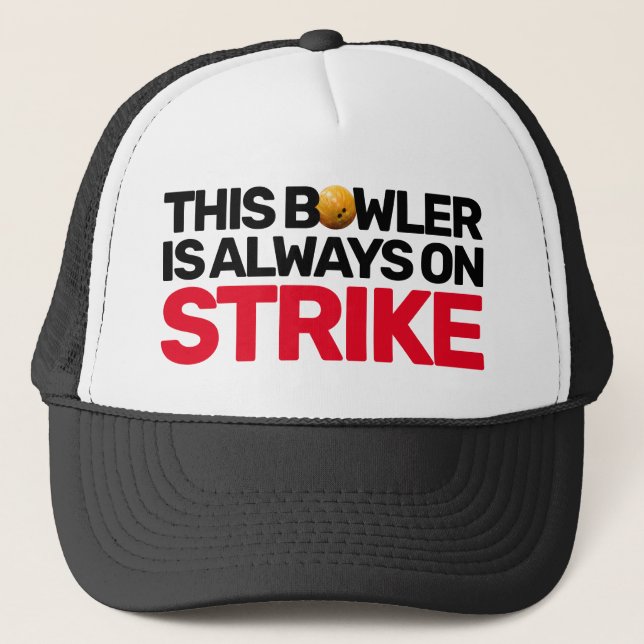 Bowler immer auf Strike Fun Bowling Team Truckerkappe (Vorderseite)