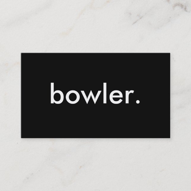 Bowler. Visitenkarte (Vorderseite)