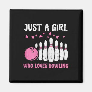 Bowlerin Ein Mädchen liebt Bowling Süße Mädchen Ki Magnet