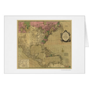 Bowles a détaillé la carte de l'Amérique - 1784