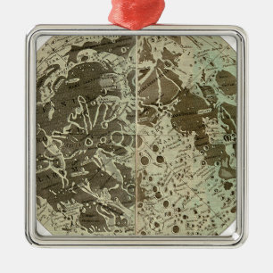 Bowles' Selenographie oder eine Karte des Mondes - Silbernes Ornament