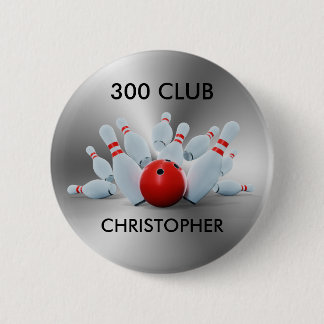 Bowling 300 Club 10 Button Personalisiert
