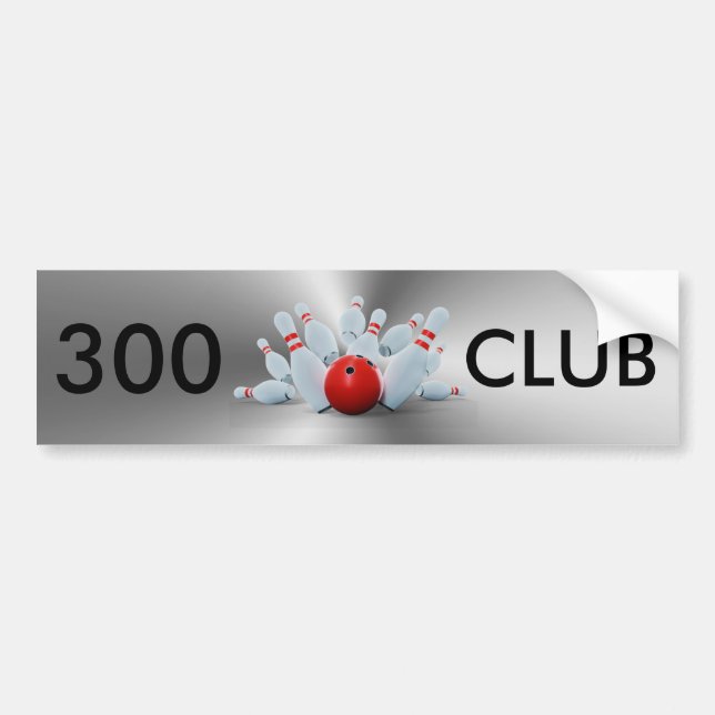 Bowling 300 Club Autoaufkleber (Vorne)