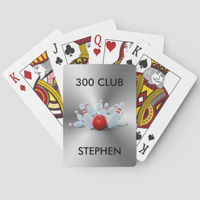 Bowling 300 Club Personalisiert Spielkarten (Rückseite)