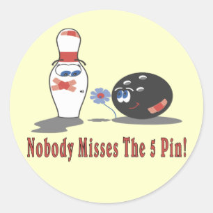 BOWLING 5 BUTTON RUNDER AUFKLEBER