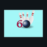 Bowling, 60th Birthday Einladung. Einladung<br><div class="desc">You can personalize all the text on this 60th bowling themed birthday party einladung. You can change the text and number on the front and use this for a 40th, 50th, 70th or other birthday. The Design of Bowling Ball with pins and the ball made to look like zero in...</div>