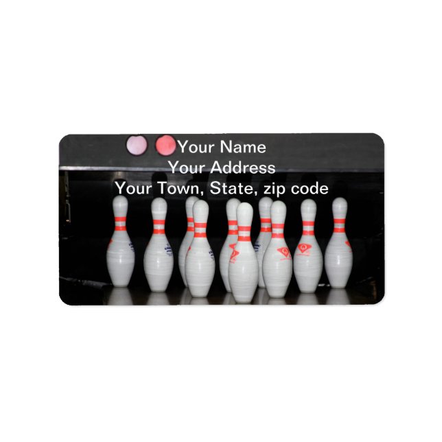 Bowling-Adressmarken Adressaufkleber (Vorne)