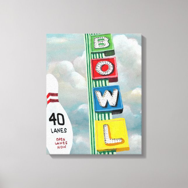 Bowling Alley Artwork Leinwanddruck (Vorderseite)