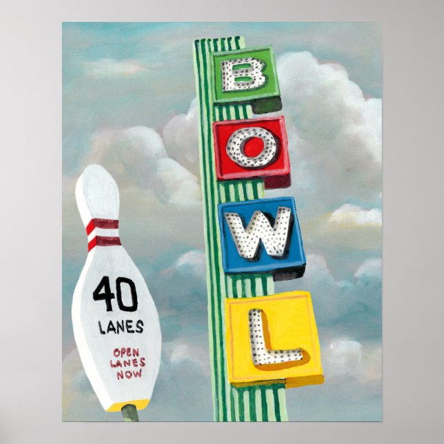 Bowling Alley Artwork Poster (Vorne)