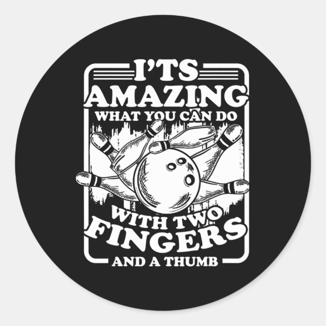 Bowling Alley Pins Spare Strike 2  Runder Aufkleber (Vorderseite)