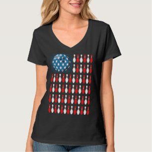 Bowling America Flag  Bowling Spieler &  Kostüm T-Shirt
