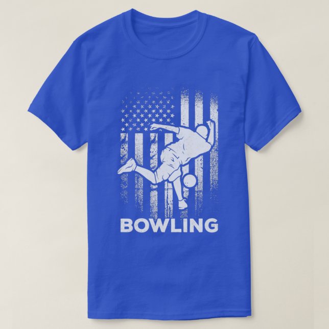 Bowling American Flag Bowling Team Bowling Flag Bo T-Shirt (Design vorne)