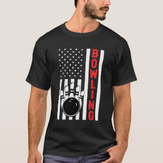 Bowling American Flag Patriotic Bowler Bowling Bal T-Shirt