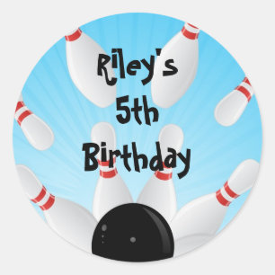 Bowling Anniversaire Fête Favoriser les Étiquettes