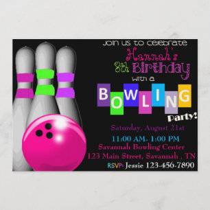 Bowling Anniversaire Fête Invitation