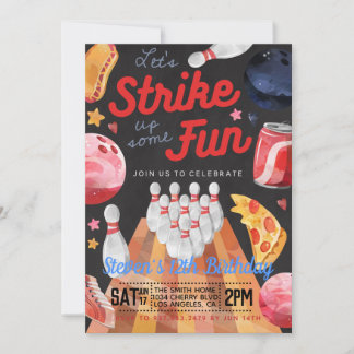 Bowling Anniversaire Fête Invitation