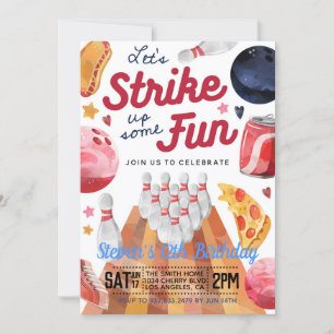Bowling Anniversaire Fête Invitation