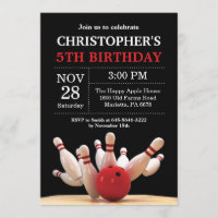 Bowling Anniversaire Invitation Anniversaire fête 