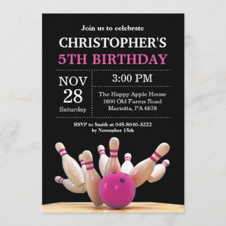 Bowling Anniversaire Invitation Anniversaire Fête 