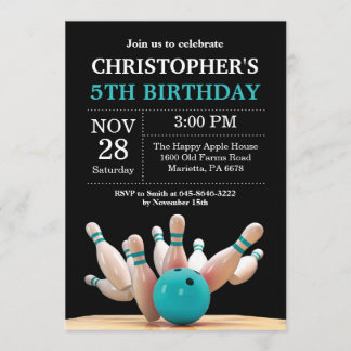 Bowling Anniversaire Invitation Anniversaire Fête 