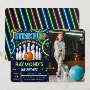 Bowling Anniversaire Photo Invitation
