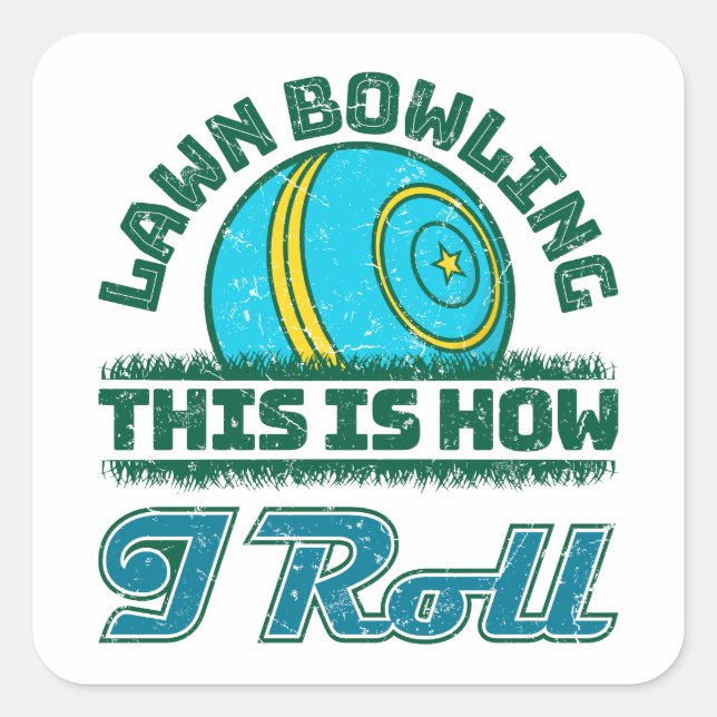 Bowling auf dem Rasen - so kann ich Quadratischer Aufkleber (Vorderseite)