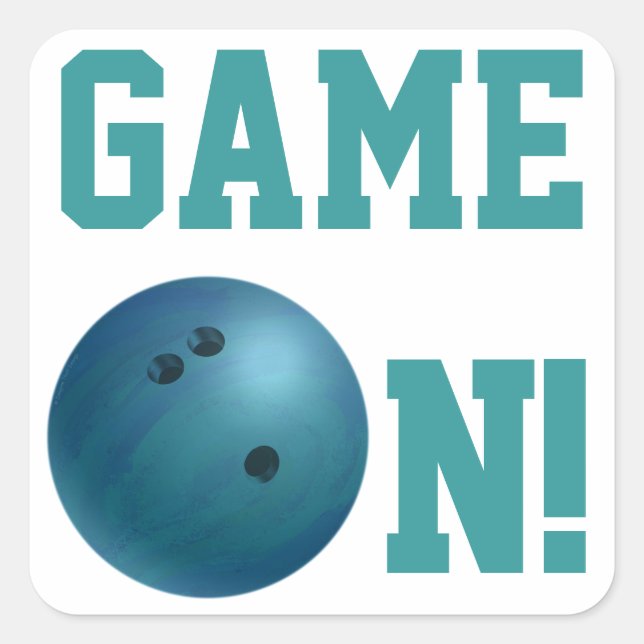 Bowling Ball Blue Quadratischer Aufkleber (Vorderseite)