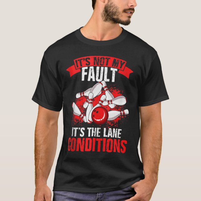 Bowling Ball Button Bowler Strike Bowling Fanatic  T-Shirt (Vorderseite)