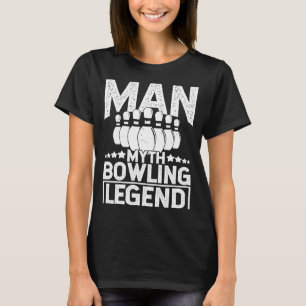 Bowling Ball Button Bowler Strike Bowling Fanatic T-Shirt