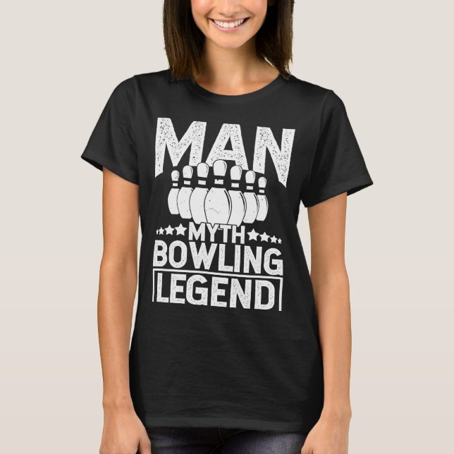 Bowling Ball Button Bowler Strike Bowling Fanatic  T-Shirt (Vorderseite)