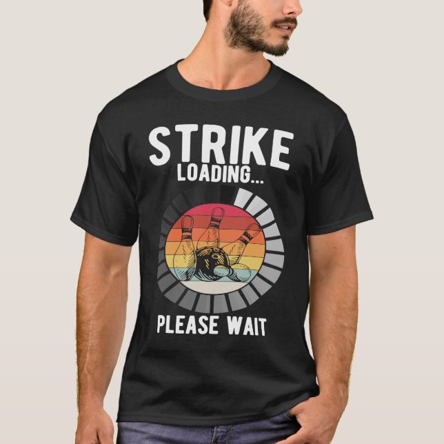 Bowling Ball Button Bowler Strike Bowling Fanatic  T-Shirt (Vorderseite)