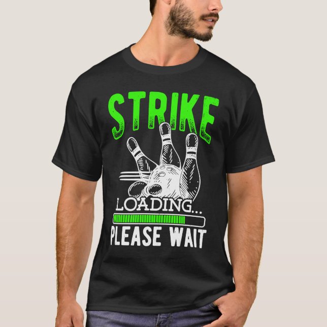 Bowling Ball Button Bowler Strike Bowling Fanatic  T-Shirt (Vorderseite)