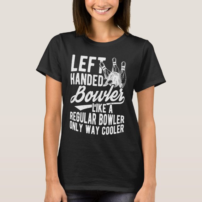 Bowling Ball Button Bowler Strike Bowling Team Bow T-Shirt (Vorderseite)