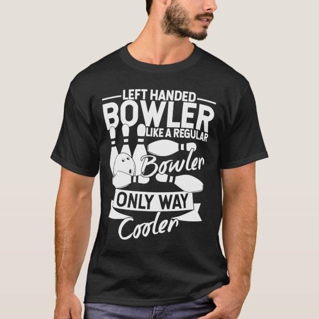 Bowling Ball Button Bowler Strike Bowling Team Bow T-Shirt (Vorderseite)