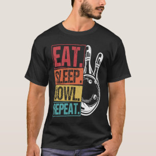 Bowling Ball Button Bowler Strike Team Bowling All T-Shirt
