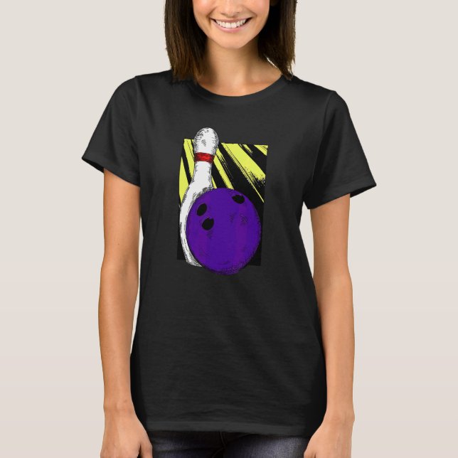 Bowling Ball Button Buttone Strike Spare Split 710 T-Shirt (Vorderseite)