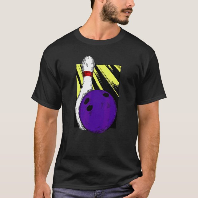 Bowling Ball Button Buttone Strike Spare Split 710 T-Shirt (Vorderseite)