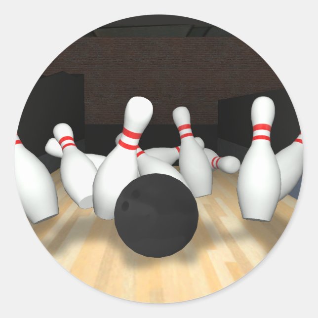 Bowling Ball & Buttone: 3D-Modell: Runder Aufkleber (Vorderseite)