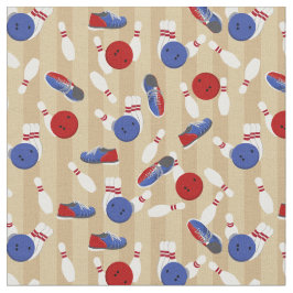 Bowling Ball, Buttone und Schuhe Gemustert Stoff