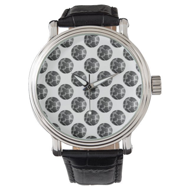 Bowling Ball Cow Gray Armbanduhr (Vorderseite)