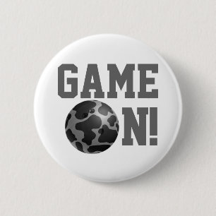 Bowling Ball Cow Gray Button