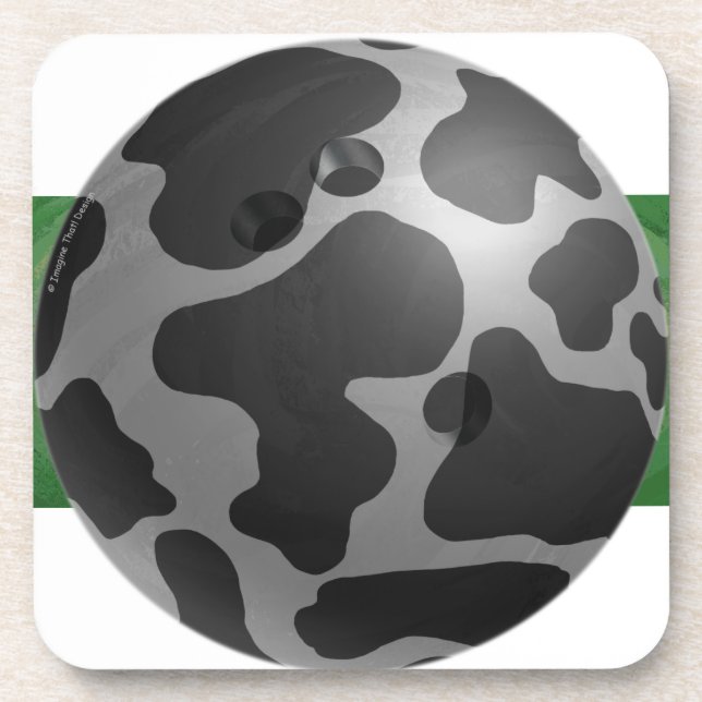 Bowling Ball Cow Gray Untersetzer (Vorderseite)