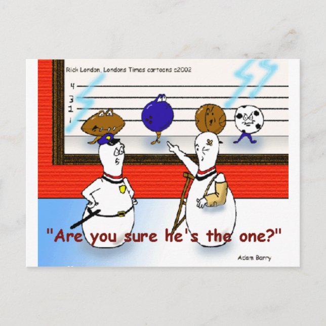 Bowling Ball Crimes Funny Gifts & Sammlerstücke Postkarte (Vorderseite)