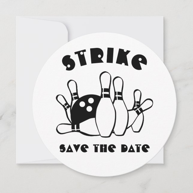 Bowling Ball Custom Save The Date (Vorderseite)