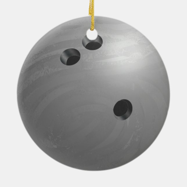 Bowling Ball Gray Keramikornament (Hinten)
