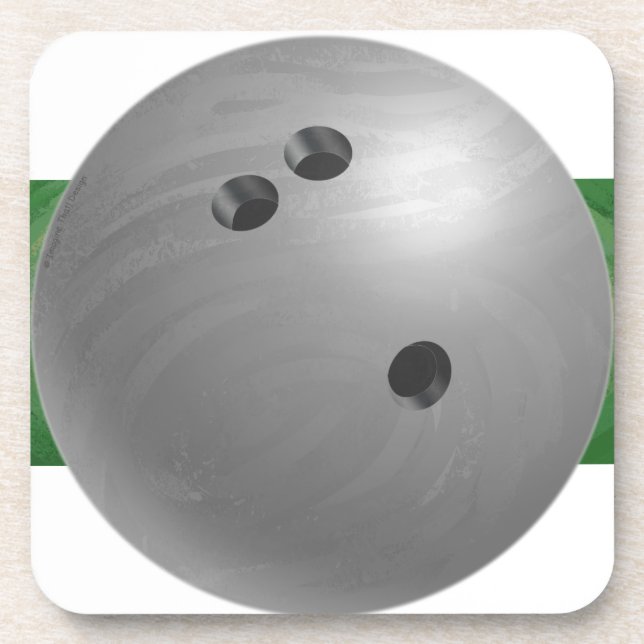 Bowling Ball Gray Untersetzer (Vorderseite)